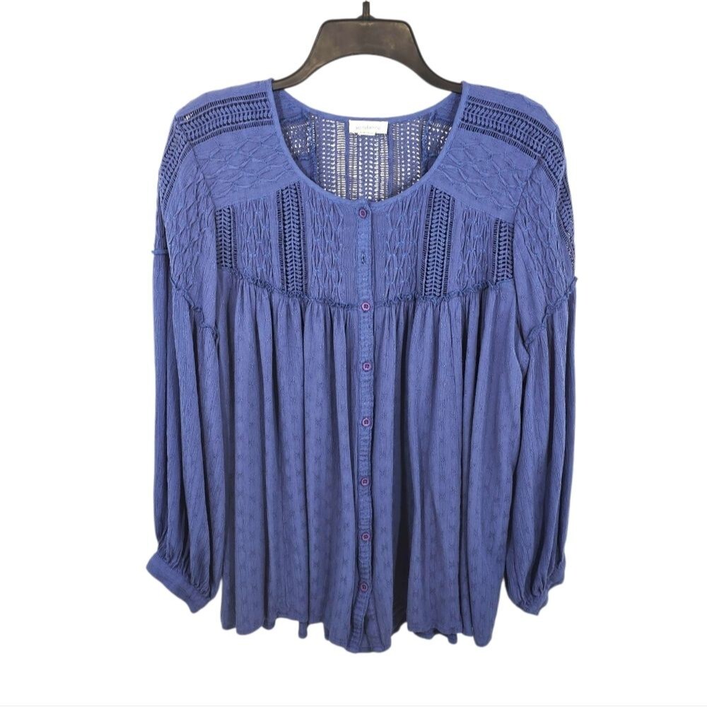 {Sundance} Revival Sweet Peasant Blouse in Blue Size - Small
